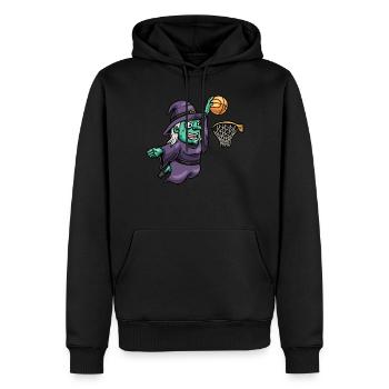 Hexe Basketball Sport Gruselig Halloween - Männer Premium Bio Hoodie - Schwarz - Vorne - Nico (187cm)