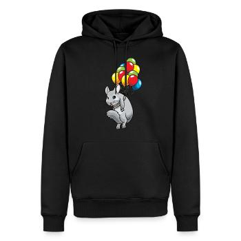 Chinchilla Ballon Nagetier Tier Luftballon - Männer Premium Bio Hoodie - Schwarz - Vorne - Nico (187cm)