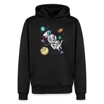 Chinchilla dans l’espace Planète Rongeur Animal - Sweat à capuche Premium bio Homme - noir - Devant - Nico (187cm)