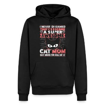 Propriétaire de chat Propriétaire de chat Maman de chat - Sweat à capuche Premium bio Homme - noir - Devant - Nico (187cm)