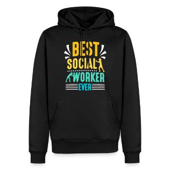 Bester Sozialarbeiter Aller Zeiten Sozialarbeit - Männer Premium Bio Hoodie - Schwarz - Vorne - Nico (187cm)