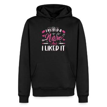 J’ai embrassé une infirmière - Sweat à capuche Premium bio Homme - noir - Devant - Nico (187cm)