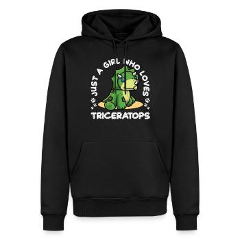 Triceratops Dinosaurier Mädchen - Männer Premium Bio Hoodie - Schwarz - Vorne - Nico (187cm)