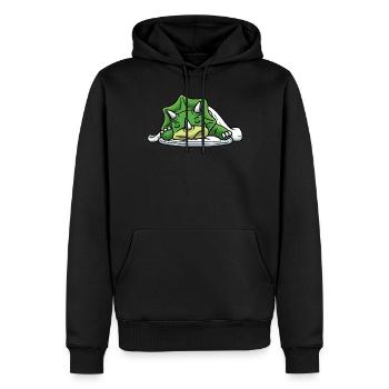 Schlafender Triceratops Dinosaurier Napping - Männer Premium Bio Hoodie - Schwarz - Vorne - Nico (187cm)