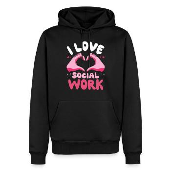 Ich Liebe Sozialarbeit Sozialarbeiter Ausbildung - Männer Premium Bio Hoodie - Schwarz - Vorne - Nico (187cm)