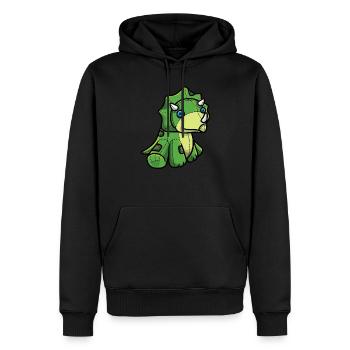 Triceratops Dinosaurier - Männer Premium Bio Hoodie - Schwarz - Vorne - Nico (187cm)