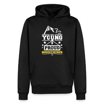 Young proud homeowner - Männer Premium Bio Hoodie - Schwarz - Vorne - Nico (187cm)