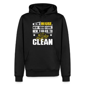 Nouvelle maison nouveaux meubles nouvelles choses à nettoyer - Sweat à capuche Premium bio Homme - noir - Devant - Nico (187cm)