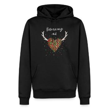 Betreuung mit Herz Pflegekräfte Weihnachtsgeschenk - Männer Premium Bio Hoodie - Schwarz - Vorne - Nico (187cm)