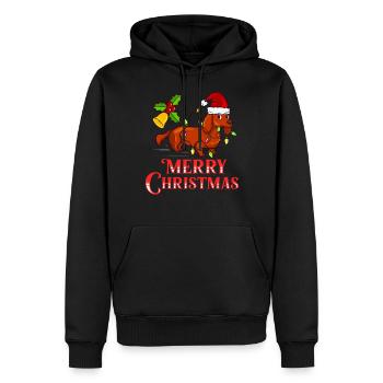 Doxie Dachshund Dackel Teckel Hund Weihnachten - Männer Premium Bio Hoodie - Schwarz - Vorne - Nico (187cm)
