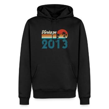 Vintage 2013 Vintage Anniversaire Rétro Vintage - Sweat à capuche Premium bio Homme - noir - Devant - Nico (187cm)