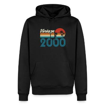 Vintage 2000 Vintage Anniversaire Rétro Vintage - Sweat à capuche Premium bio Homme - noir - Devant - Nico (187cm)