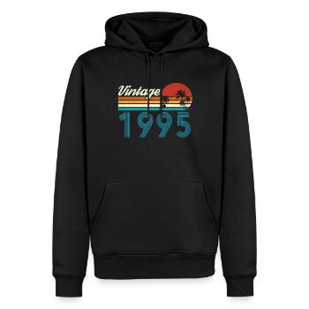 Vintage 1995 Vintage Geburtstag Retro Vintage - Männer Premium Bio Hoodie - Schwarz - Vorne - Nico (187cm)