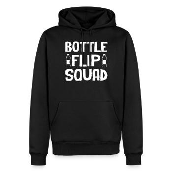 Bottle Flipping - Bottle Flip Squad - Männer Premium Bio Hoodie - Schwarz - Vorne - Nico (187cm)