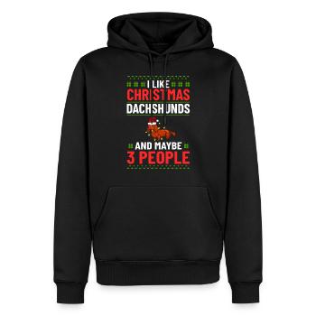 Doxie Dachshund Dackel Teckel Hund Weihnachten - Männer Premium Bio Hoodie - Schwarz - Vorne - Nico (187cm)