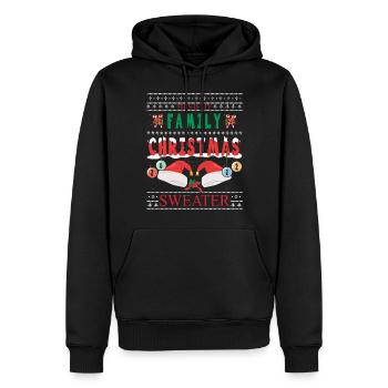 Drôle de famille Couple Vêtements Noël - Sweat à capuche Premium bio Homme - noir - Devant - Nico (187cm)