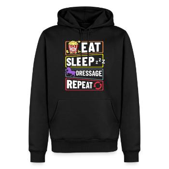 Dressur Reiten Pferd Training Dressurreiten - Männer Premium Bio Hoodie - Schwarz - Vorne - Nico (187cm)