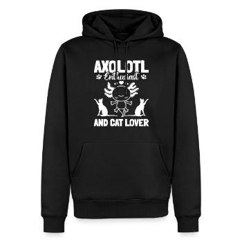 Axolotl Enthusiast And Cat Lover - Männer Premium Bio Hoodie - Schwarz - Vorne - Nico (187cm)