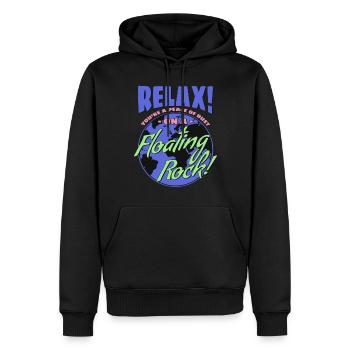 Relax! You're A Peace Of Dust On A Floating Rock! - Männer Premium Bio Hoodie - Schwarz - Vorne - Nico (187cm)
