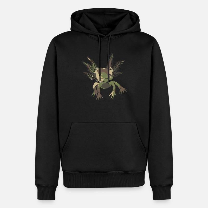 Axolotl Camouflage Drapeau Axolotl - Sweat à capuche Premium bio Homme - noir