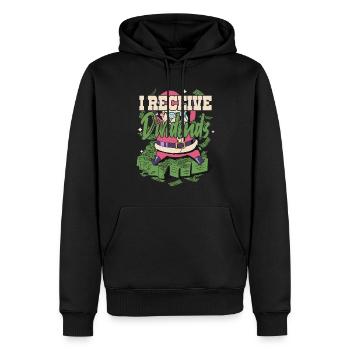 Je reçois des dividendes - Sweat à capuche Premium bio Homme - noir - Devant - Nico (187cm)