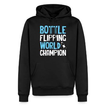 Bottle Flipping - World Champion - Männer Premium Bio Hoodie - Schwarz - Vorne - Nico (187cm)