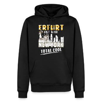 ERFURT EST COMME NEW YORK - Sweat à capuche Premium bio Homme - noir - Devant - Nico (187cm)