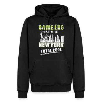 BAMBERG EST COMME NEW YORK - Sweat à capuche Premium bio Homme - noir - Devant - Nico (187cm)