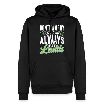 Keine Sorge Linsen Kann Man Immer Essen Linse - Männer Premium Bio Hoodie - Schwarz - Vorne - Nico (187cm)