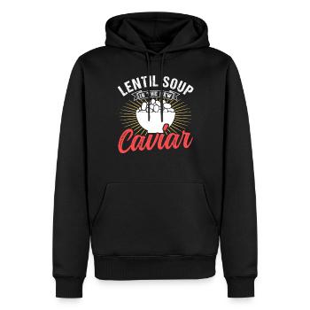 Linsensuppe Ist Der Neue Kaviar Linse Linsen - Männer Premium Bio Hoodie - Schwarz - Vorne - Nico (187cm)