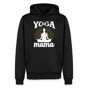 Yoga Mama Hobby Mutter Mami - Männer Premium Bio Hoodie - Schwarz - Vorne - Nico (187cm)