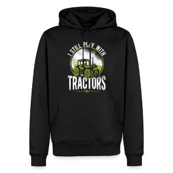 Farming Farmer Tractor Vintage I - Männer Premium Bio Hoodie - Schwarz - Vorne - Nico (187cm)