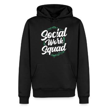 Team Sozialarbeit Sozialarbeiter Soziale Arbeit - Männer Premium Bio Hoodie - Schwarz - Vorne - Nico (187cm)