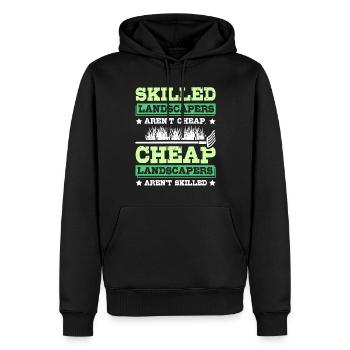 Les paysagistes qualifiés ne sont pas bon marché - Sweat à capuche Premium bio Homme - noir - Devant - Nico (187cm)