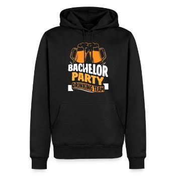 Enterrement de vie de garçon Équipe Boire Équipe Mariée - Sweat à capuche Premium bio Homme - noir - Devant - Nico (187cm)