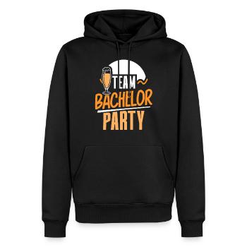 Team Junggesellenabschied Braut Junggeselle - Männer Premium Bio Hoodie - Schwarz - Vorne - Nico (187cm)