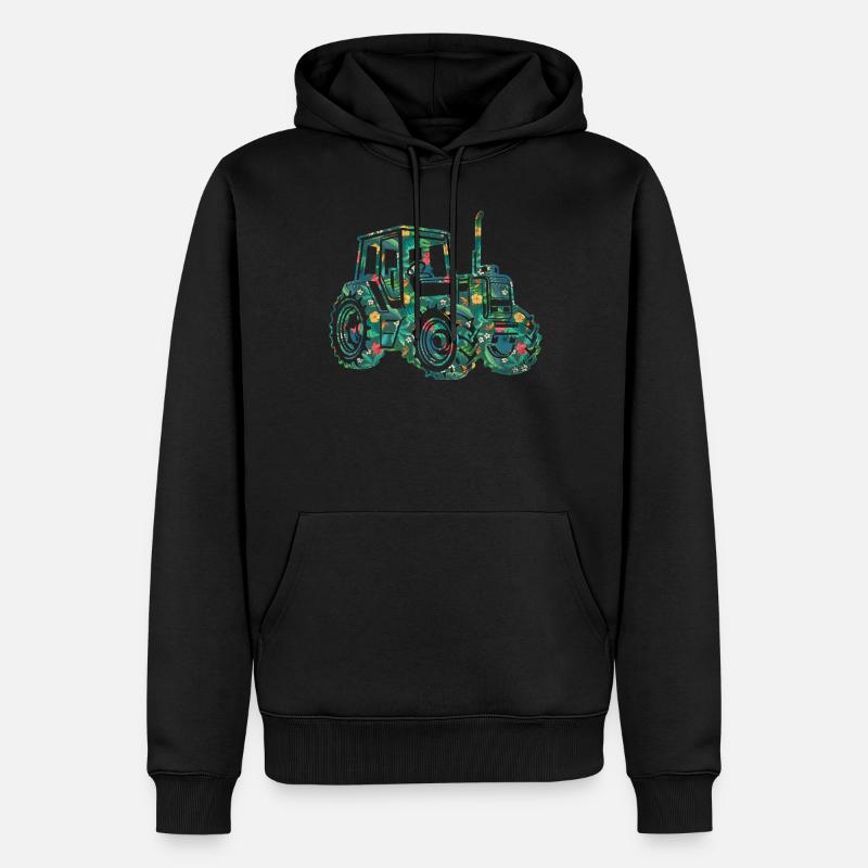 Agriculteur Fleur Florale - Sweat à capuche Premium bio Homme - noir