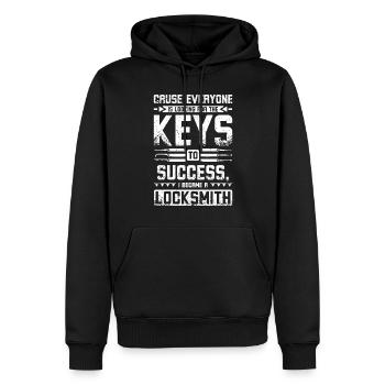 The keys to success, I become a locksmith - Männer Premium Bio Hoodie - Schwarz - Vorne - Nico (187cm)