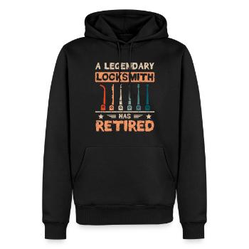 Un serrurier légendaire a pris sa retraite - Sweat à capuche Premium bio Homme - noir - Devant - Nico (187cm)