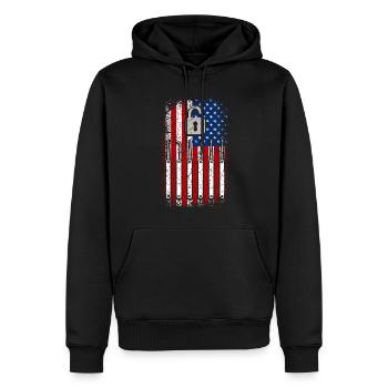 Usa American Flag Locksmith 4th of July - Men’s Premium Organic Hoodie - black - Front - Nico (187cm)
