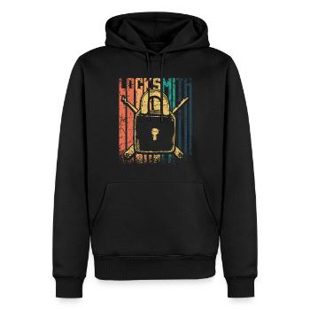 Retro Vintage Locksmith - Men’s Premium Organic Hoodie - black - Front - Nico (187cm)