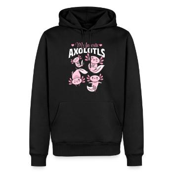 Kawaii Axolotls Mignon Axolotls - Sweat à capuche Premium bio Homme - noir - Devant - Nico (187cm)
