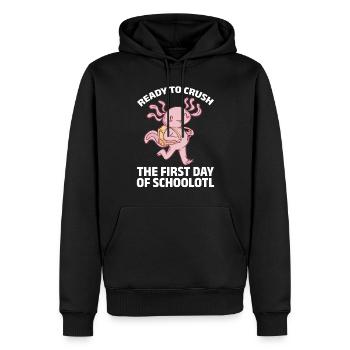 Axolotl Ready To Crush The First Day Of Schoolotl - Männer Premium Bio Hoodie - Schwarz - Vorne - Nico (187cm)