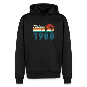 Vintage 1988 Vintage Geburtstag Retro Vintage - Männer Premium Bio Hoodie - Schwarz - Vorne - Nico (187cm)