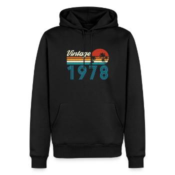 Vintage 1978 Vintage Geburtstag Retro Vintage - Männer Premium Bio Hoodie - Schwarz - Vorne - Nico (187cm)