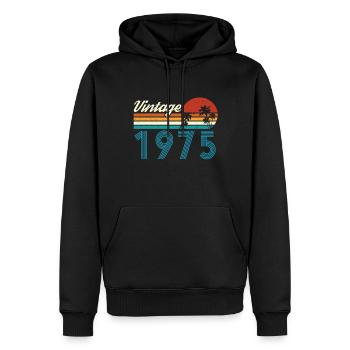 Vintage 1975 Vintage Geburtstag Retro Vintage - Männer Premium Bio Hoodie - Schwarz - Vorne - Nico (187cm)