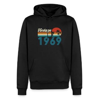 Vintage 1969 Vintage Geburtstag Retro Vintage - Männer Premium Bio Hoodie - Schwarz - Vorne - Nico (187cm)