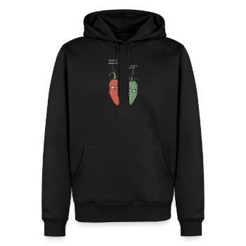 Chili Jalapenos Habaneros Carolina Reaper - Sweat à capuche Premium bio Homme - noir - Devant - Nico (187cm)
