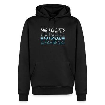 Fahrrad Spruch - Männer Premium Bio Hoodie - Schwarz - Vorne - Nico (187cm)