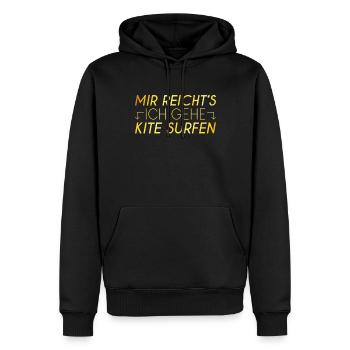 Kite surfen Spruch - Männer Premium Bio Hoodie - Schwarz - Vorne - Nico (187cm)